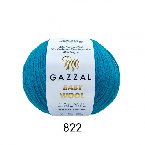 Baby Wool Gazzal 822 темная бирюза