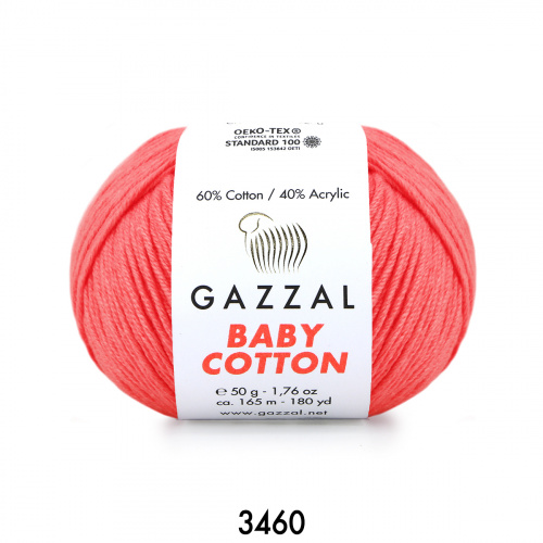 Baby Cotton Gazzal 3460 коралл неон