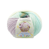 Baby Wool Batik 6620 бело-мятно-сиреневый*