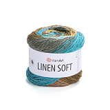 Linen Soft 7409 шафран-бирюза