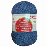 Шотландский твид 373 джинсовый меланж